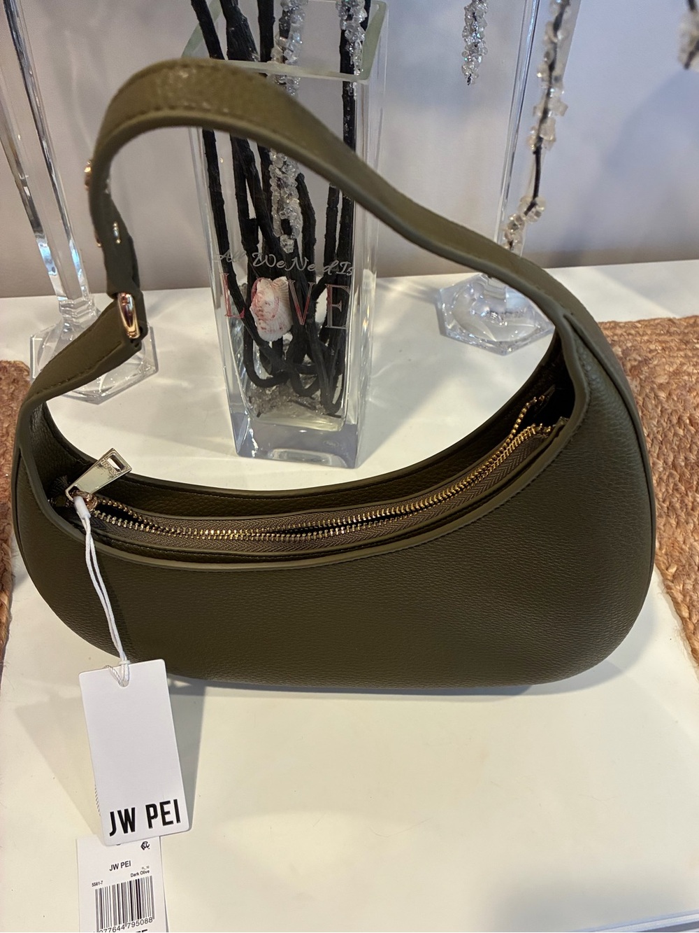 JW PEI Olive Hobo Shoulder Bag with Gold Hardware